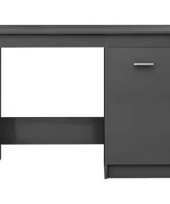 vidaXL Desk High Gloss Grey 140x50x76 cm Chipboard
