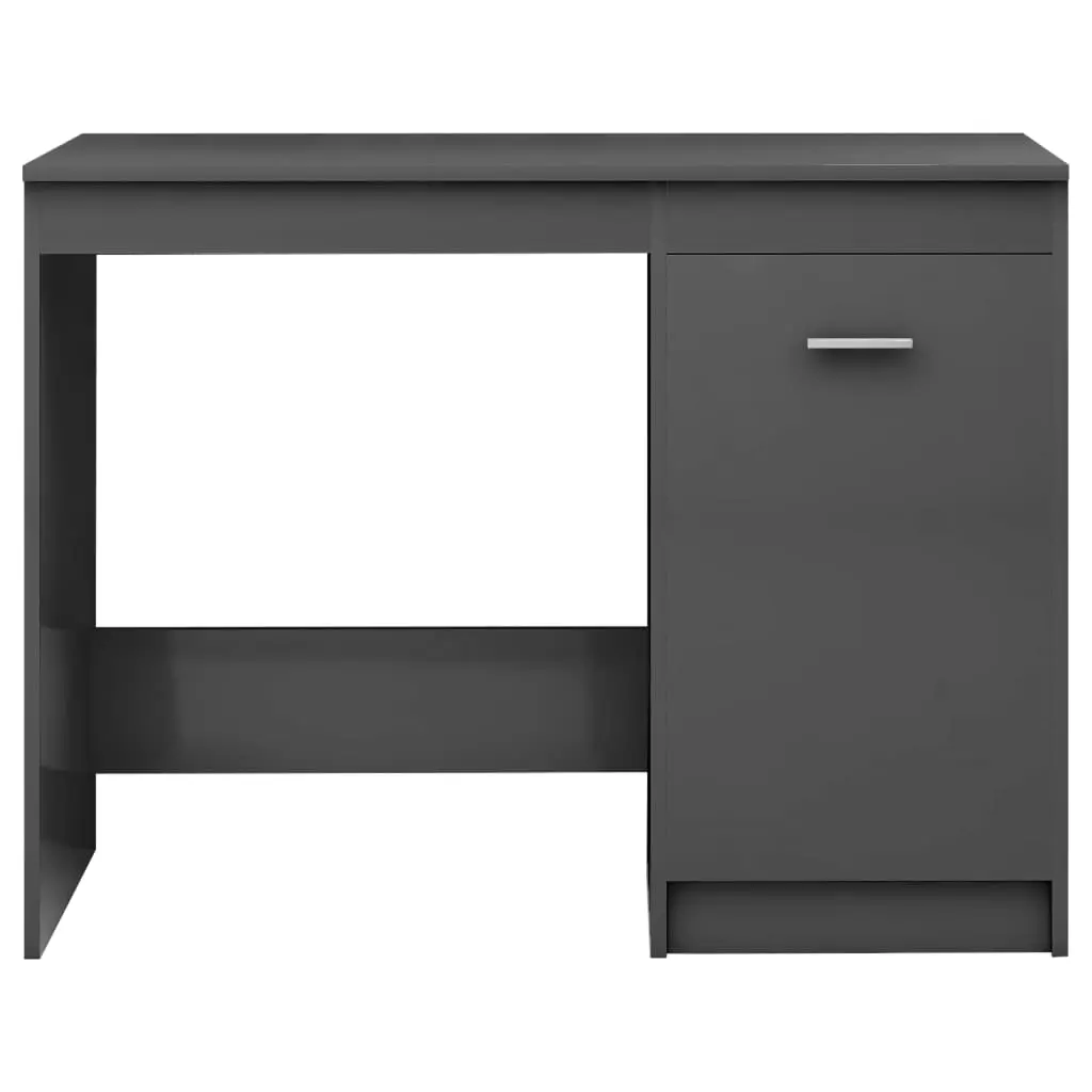 vidaXL Desk High Gloss Grey 140x50x76 cm Chipboard
