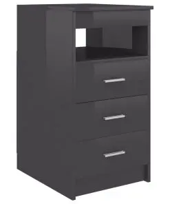 vidaXL Desk High Gloss Grey 140x50x76 cm Chipboard