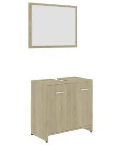 vidaXL Bathroom Furniture Set Sonoma Oak Chipboard