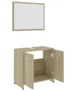 vidaXL Bathroom Furniture Set Sonoma Oak Chipboard