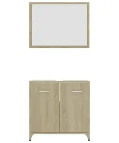vidaXL Bathroom Furniture Set Sonoma Oak Chipboard