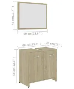 vidaXL Bathroom Furniture Set Sonoma Oak Chipboard