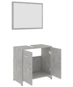 vidaXL Bathroom Furniture Set Concrete Grey Chipboard
