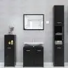vidaXL Bathroom Furniture Set High Gloss Black Chipboard vidaXL Bathroom Furniture Set High Gloss Black Chipboard