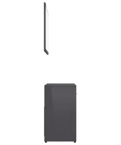 vidaXL Bathroom Furniture Set High Gloss Grey Chipboard