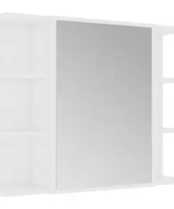 vidaXL Bathroom Mirror Cabinet White 80×20.5×64 cm Chipboard