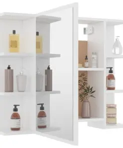 vidaXL Bathroom Mirror Cabinet White 80×20.5×64 cm Chipboard