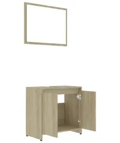 vidaXL Bathroom Furniture Set Sonoma Oak Chipboard