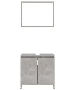 vidaXL Bathroom Furniture Set Concrete Grey Chipboard