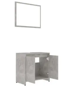 vidaXL Bathroom Furniture Set Concrete Grey Chipboard