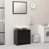 vidaXL Bathroom Furniture Set High Gloss Black Chipboard vidaXL Bathroom Furniture Set High Gloss Black Chipboard
