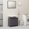 vidaXL Bathroom Furniture Set High Gloss Grey Chipboard vidaXL Bathroom Furniture Set High Gloss Grey Chipboard