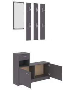 vidaXL Hallway Unit Grey 100x25x76.5 cm Chipboard