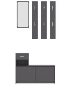 vidaXL Hallway Unit Grey 100x25x76.5 cm Chipboard