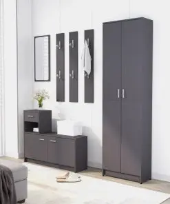 vidaXL Hallway Unit Grey 100x25x76.5 cm Chipboard