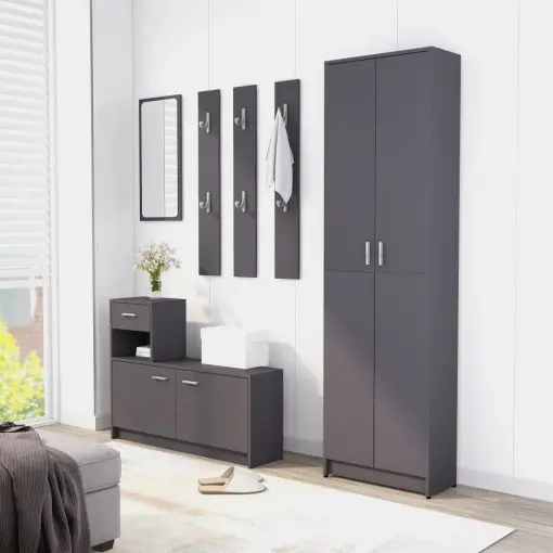 vidaXL Hallway Unit Grey 100x25x76.5 cm Chipboard