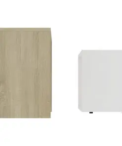 vidaXL Coffee Table Set White and Sonoma Oak 48x30x45 cm Chipboard