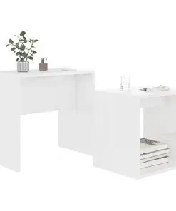 vidaXL Coffee Table Set High Gloss White 48x30x45 cm Chipboard