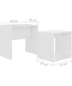 vidaXL Coffee Table Set High Gloss White 48x30x45 cm Chipboard