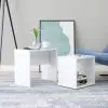 vidaXL Coffee Table Set High Gloss White 48x30x45 cm Chipboard