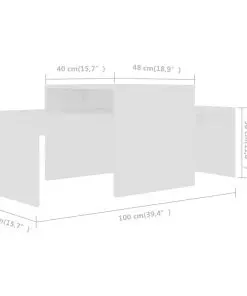 vidaXL Coffee Table Set White 100x48x40 cm Chipboard