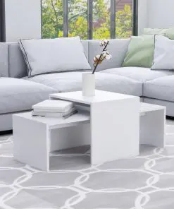 vidaXL Coffee Table Set White 100x48x40 cm Chipboard