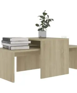vidaXL Coffee Table Set Sonoma Oak 100x48x40 cm Chipboard