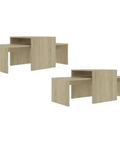 vidaXL Coffee Table Set Sonoma Oak 100x48x40 cm Chipboard