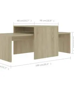 vidaXL Coffee Table Set Sonoma Oak 100x48x40 cm Chipboard