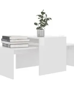 vidaXL Coffee Table Set High Gloss White 100x48x40 cm Chipboard