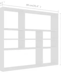 vidaXL Wall Shelf White 90x16x78 cm Chipboard