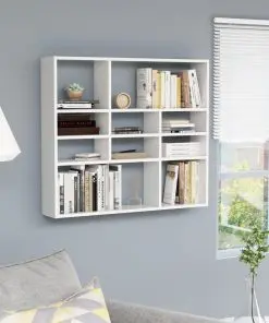 vidaXL Wall Shelf White 90x16x78 cm Chipboard