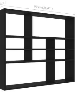 vidaXL Wall Shelf Black 90x16x78 cm Chipboard