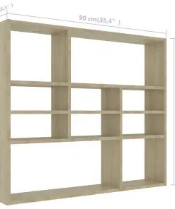 vidaXL Wall Shelf Sonoma Oak 90x16x78 cm Chipboard