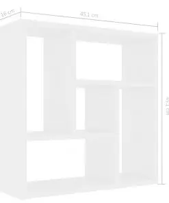 vidaXL Wall Shelf White 45.1x16x45.1 cm Chipboard