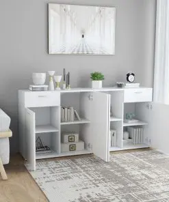 vidaXL Sideboard White 160x36x75 cm Chipboard