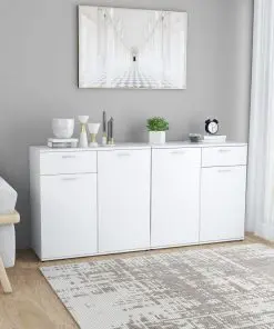 vidaXL Sideboard White 160x36x75 cm Chipboard