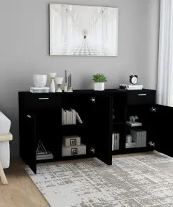 vidaXL Sideboard Black 160x36x75 cm Chipboard
