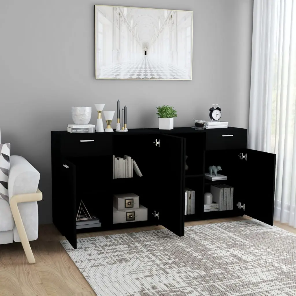vidaXL Sideboard Black 160x36x75 cm Chipboard
