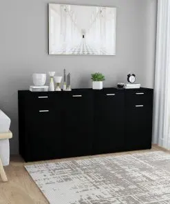 vidaXL Sideboard Black 160x36x75 cm Chipboard