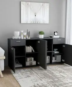 vidaXL Sideboard Grey 160x36x75 cm Chipboard