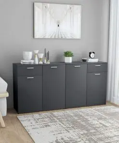 vidaXL Sideboard Grey 160x36x75 cm Chipboard