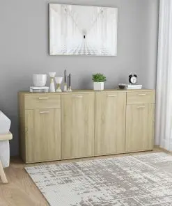 vidaXL Sideboard Sonoma Oak 160x36x75 cm Chipboard