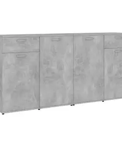 vidaXL Sideboard Concerte Grey 160x36x75 cm Chipboard