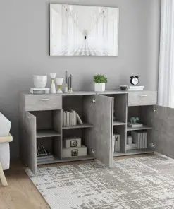 vidaXL Sideboard Concerte Grey 160x36x75 cm Chipboard