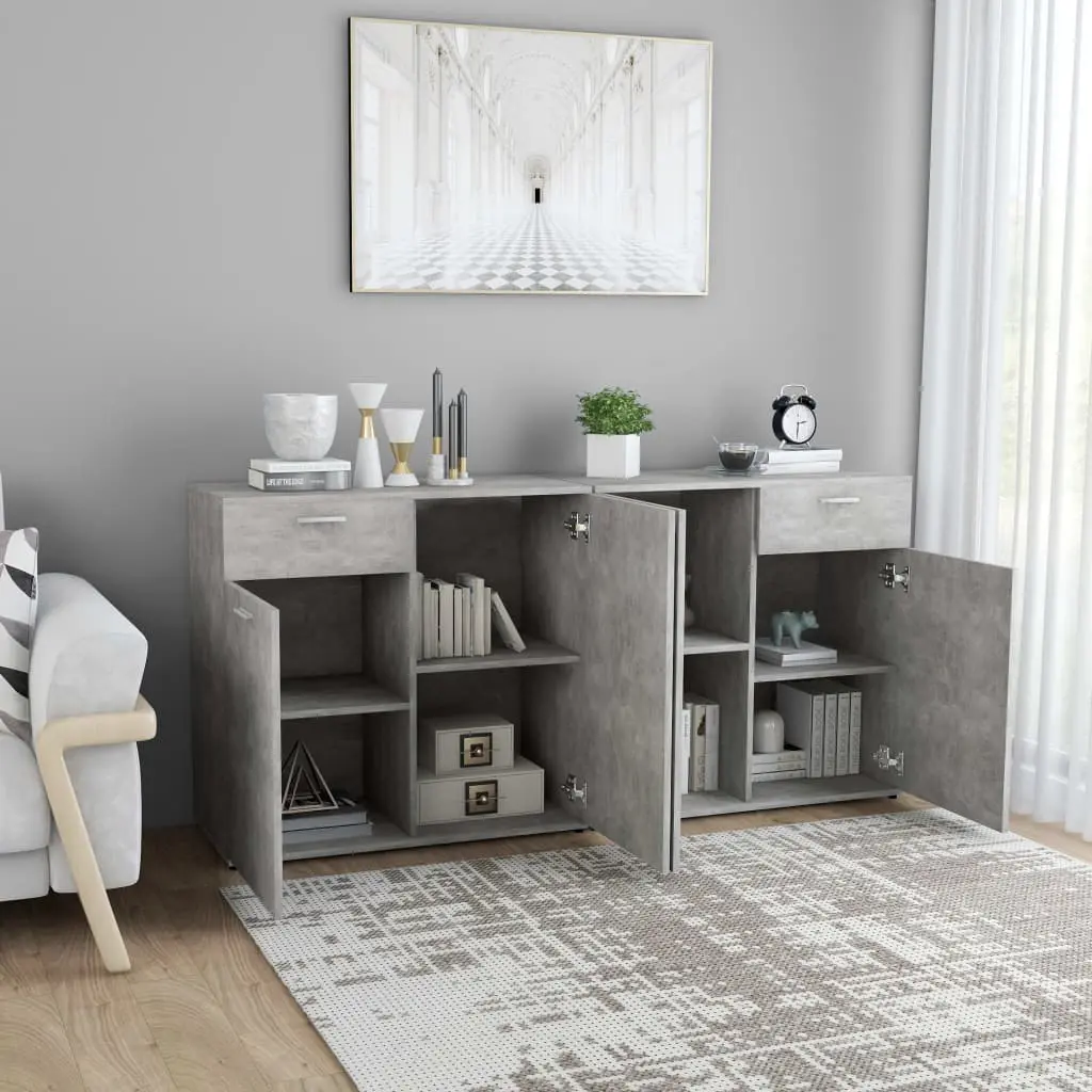 vidaXL Sideboard Concerte Grey 160x36x75 cm Chipboard