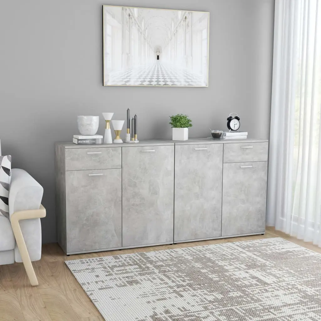vidaXL Sideboard Concerte Grey 160x36x75 cm Chipboard