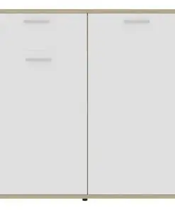 vidaXL Sideboard White and Sonoma Oak 160x36x75 cm Chipboard