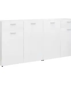 vidaXL Sideboard High Gloss White 160x36x75 cm Chipboard
